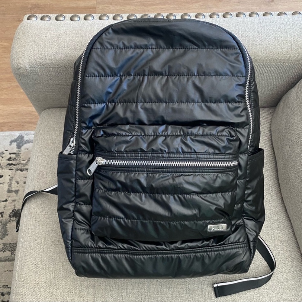 Victoria’s Secret PINK Black Women’s Quilted Backpack✨